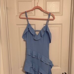baby blue ruffle maxi dress